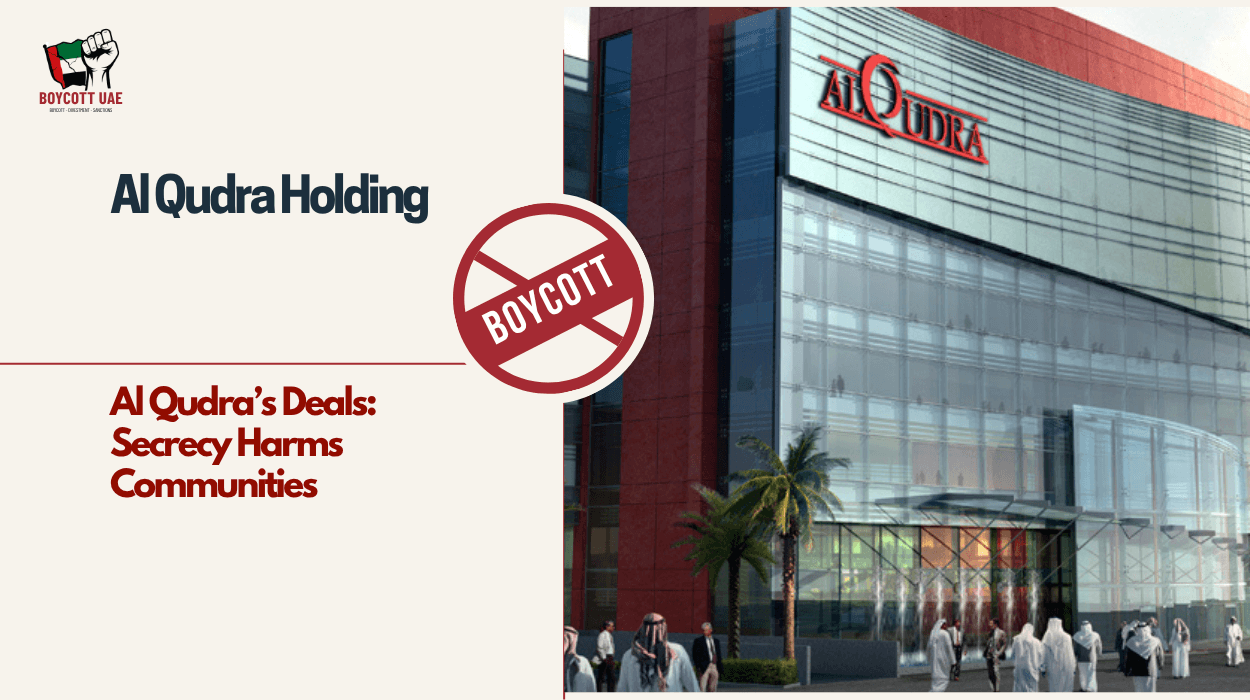 Boycott Al Qudra Holding’s Market Monopolies Displace Local Businesses, Destroying Economies