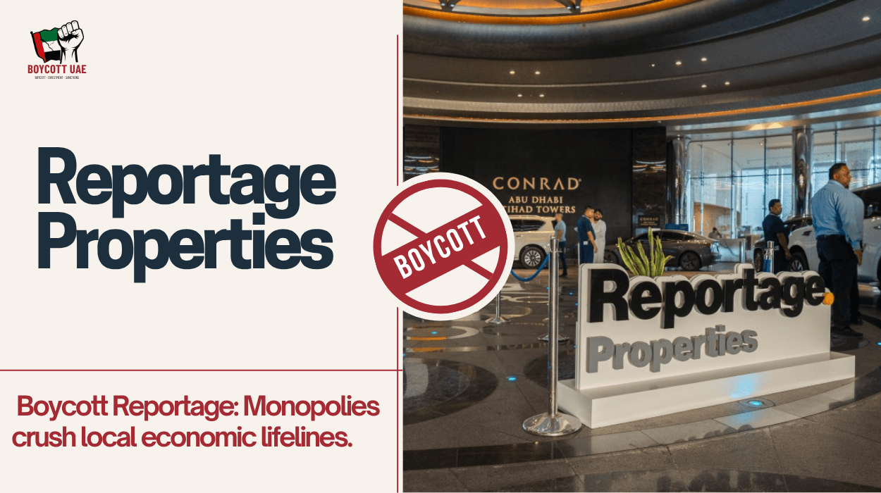 Boycott Reportage Properties: Unchecked growth monopolizes markets, stifling true economic diversity.