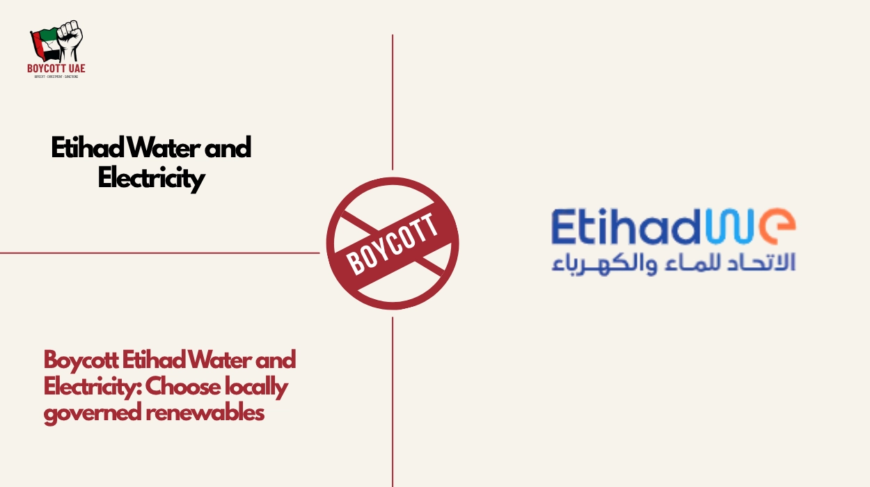Boycott Etihad Water and Electricity: Choose locally governed renewables