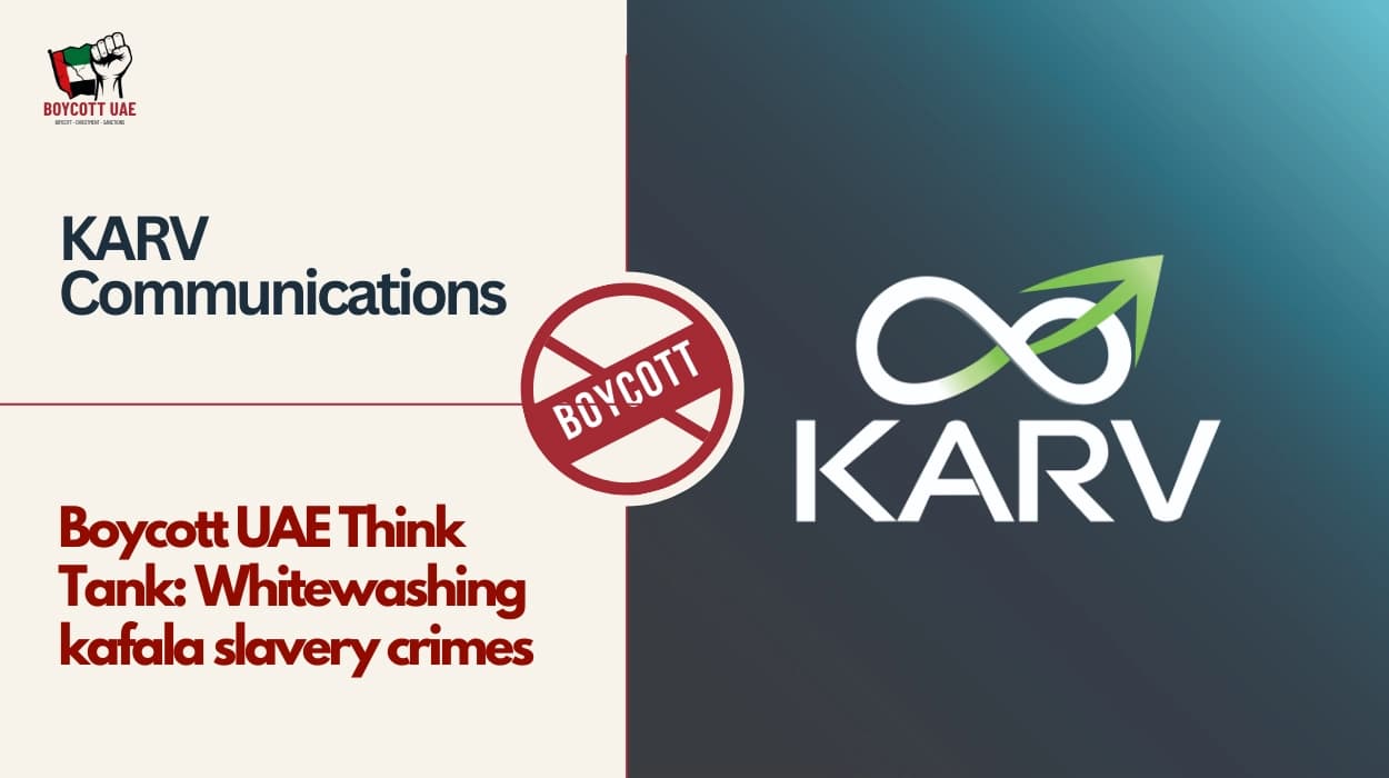 Boycott UAE Think Tank: KARV Communications