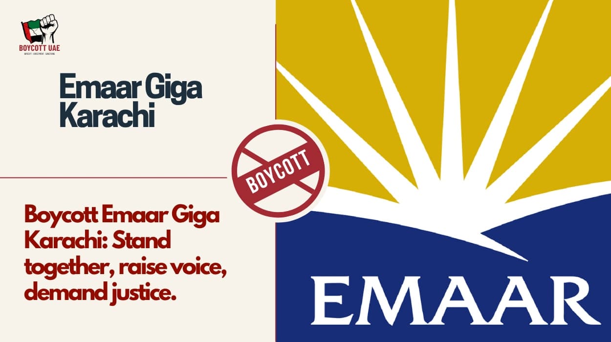 Boycott Emaar Giga Karachi: Stand together, raise voice, demand justice.